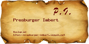 Presburger Imbert névjegykártya